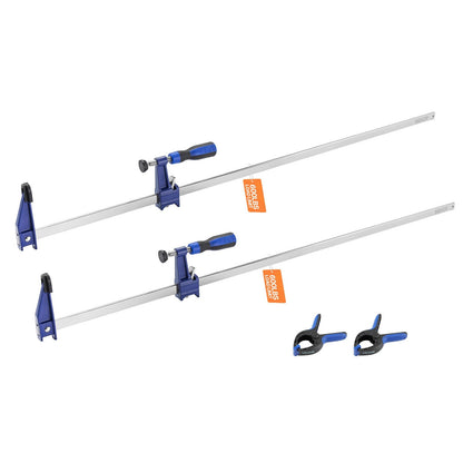 Bar Clamps for Woodworking F Clamp Set, 24" & 36" Cast Iron Jaw, Load, Lockable Slide Bar, 2 or 4-Pack for Furniture Assembly