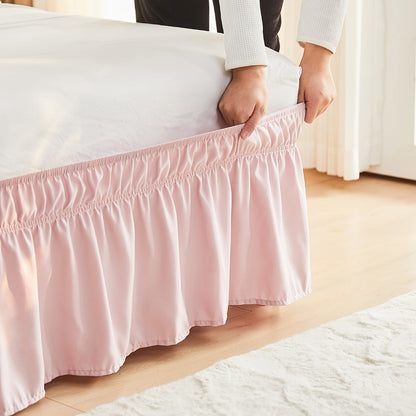Ruffled Bed Skirt with Adjustable Elastic – Twin Full Queen King, 15-Inch Drop, Machine Washable, 30 Colors