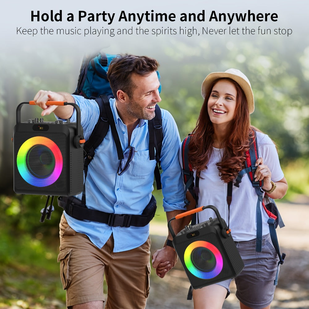 JYX T19-T Karaoke Machine for Adults with 2 Microphones & RGB Light Show – Wireless Bluetooth Speaker