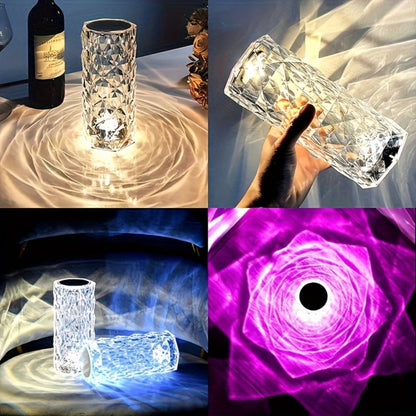 Rose LED Table Lamp 16 Color Changing, Touch Control & Remote, USB Powered Romantic Night Light for Bedroom, Valentine's Day Gift Mood Lamp
