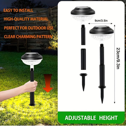 Solar Outdoor Lights 6-Pack IP44 Landscape Stakes with Light Sensor and Color/Warm White Mode