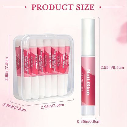 Nail Glue Set, KROFAUE 28 Precision-Tip Tubes at 2g Each for Press-On Nails, Nail Tips and Nail Art