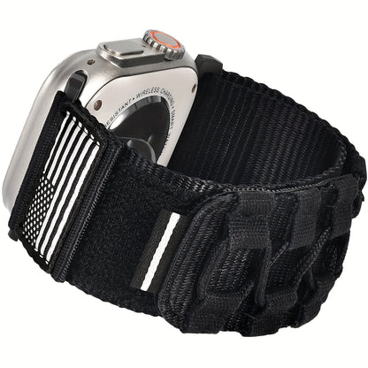 Rugged Nylon Apple Watch Band Men Sport Loop Woven Adjustable Hook Loop Strap Compatible for an Everyday Personal Care Routine