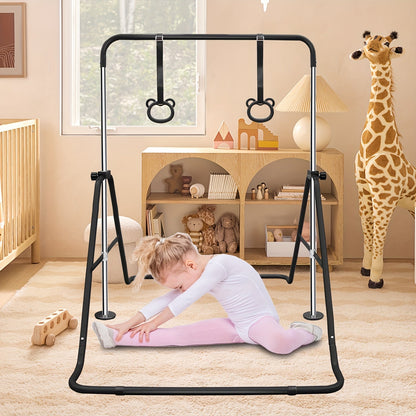 Adjustable Gymnastics Pull-Up Bar for Kids & Teenagers – Height Adjustable Horizontal Bar for Indoor Outdoor Home Use