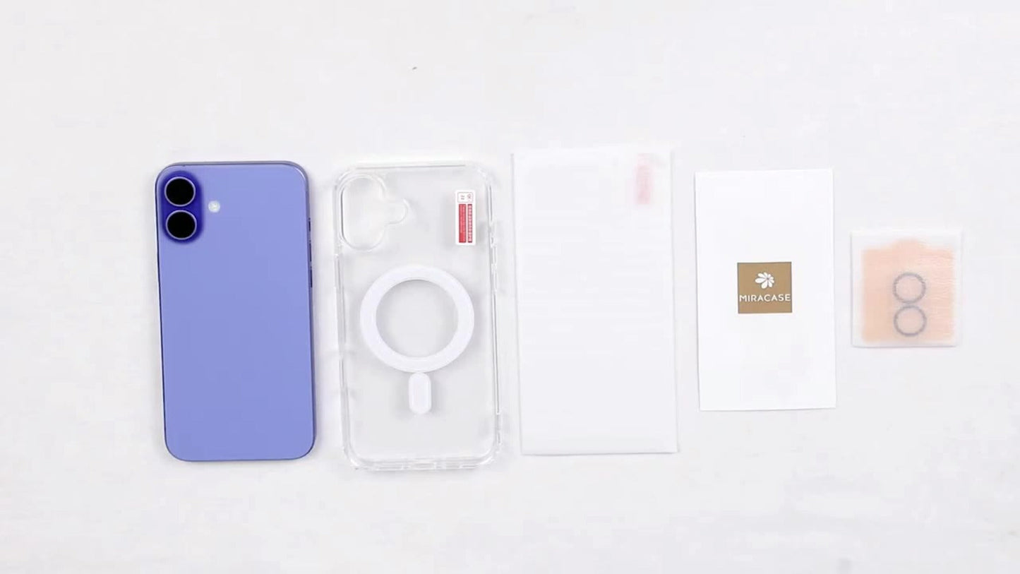 Phone Case Clear TPU and PC Three-Piece Bundle with Screen and Camera Lens Protectors for Select iPhone Models