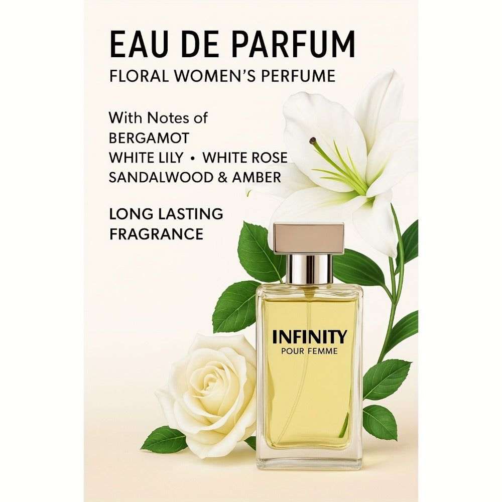 Floral Oriental Perfume for Women Eau de Parfum 75ml, Lady One Bergamot White Lily Rose Sandalwood Amber EDP Spray