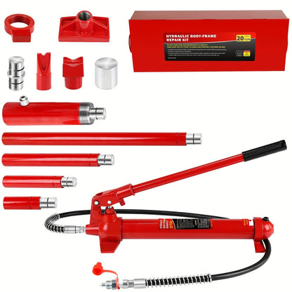 Porta Power Hydraulic Jack Kit 4 / 10 / 20 Ton, High Carbon Steel Body Repair Ram Set for Pulling Pushing Lifting Bending Straightening