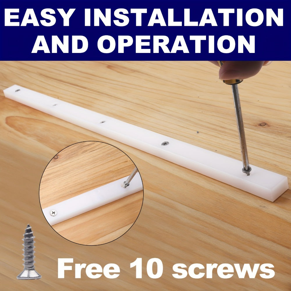 UHMW Miter Bar for Table Saw Crosscut Sled – 3/4" x 3/8" x 17" Predrilled T-Slot Track with 10 Screws for Jigs Fixtures & Miter Slots