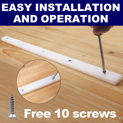 UHMW Miter Bar for Table Saw Crosscut Sled – 3/4" x 3/8" x 17" Predrilled T-Slot Track with 10 Screws for Jigs Fixtures & Miter Slots