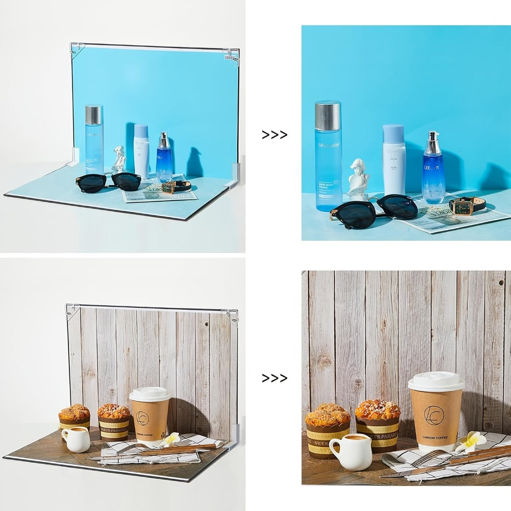 Product Photography Backdrop Paper 6pcs Reversible 12 Designs 16x11.5 Inch Background Sheets for Food Jewelry Cosmetic Flatlay Social Media