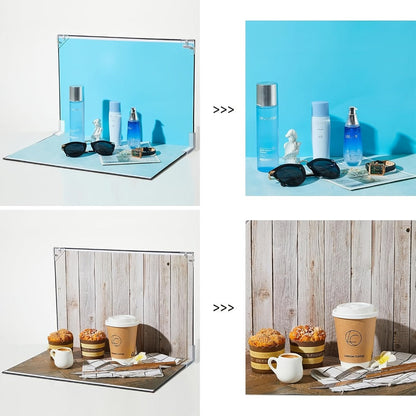 Product Photography Backdrop Paper 6pcs Reversible 12 Designs 16x11.5 Inch Background Sheets for Food Jewelry Cosmetic Flatlay Social Media