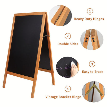 A-Frame Chalkboard Sign Double Sided Magnetic Wooden Standing Blackboard Menu Display Board for Entryways, Bedrooms and Living Spaces