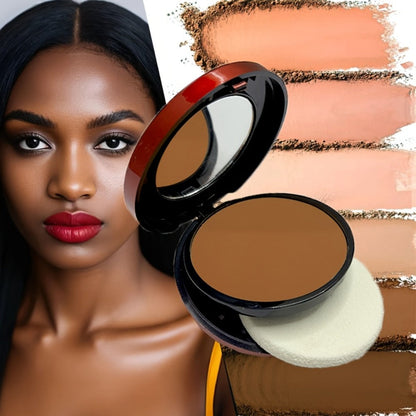 Pressed Powder Foundation Contour Matte Ful1l Coverage Oil Control Waterproof, 6 Shades Light to Dark