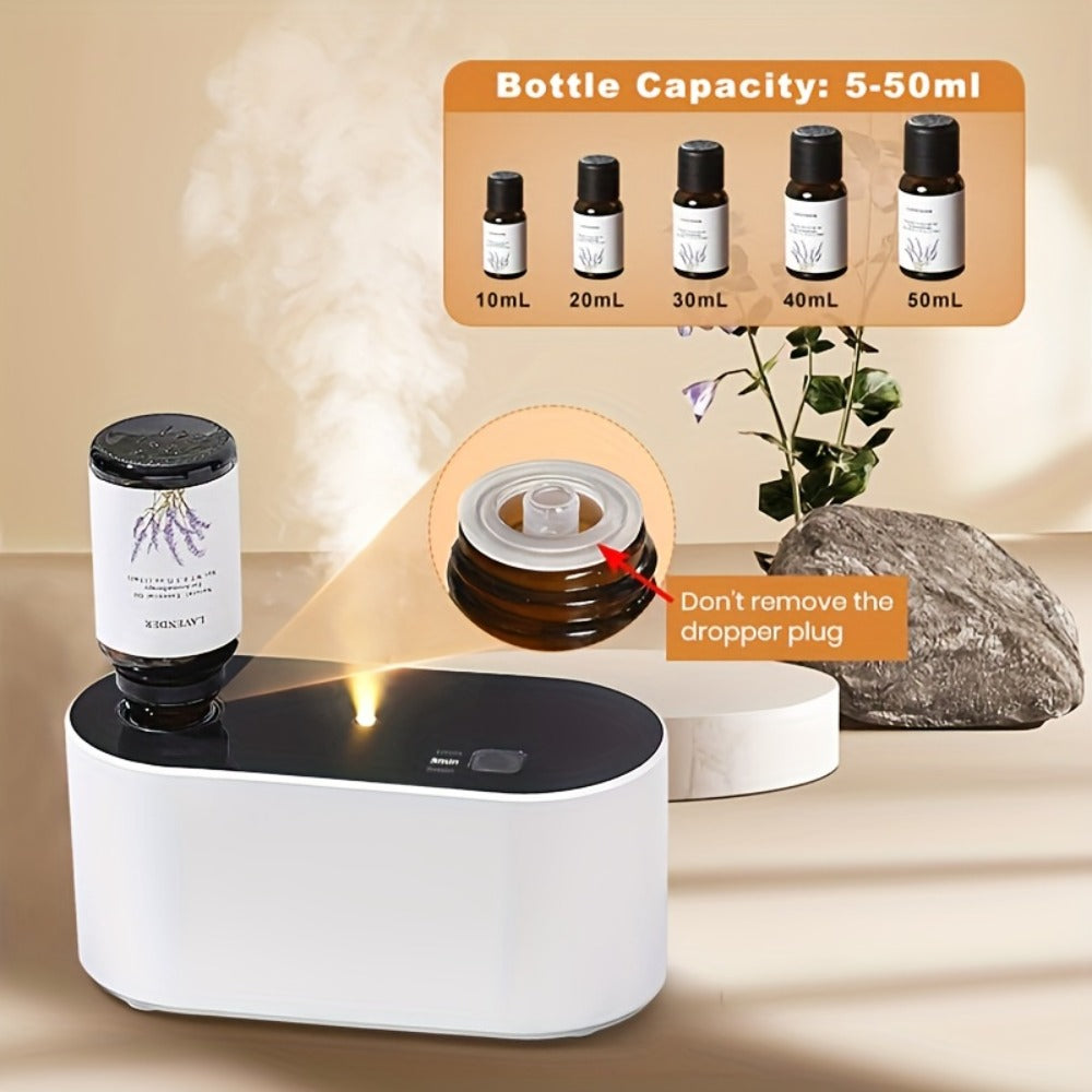 Essential Oil Diffuser Waterless Aroma Diffuser, USB Mini Humidifier, 3 Misting Modes, Color LED Lights