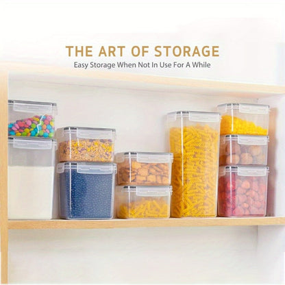 Pantry Jar Food Storage Organizer with Black Flip-Top Lids, Labels and Six Available Set Sizes