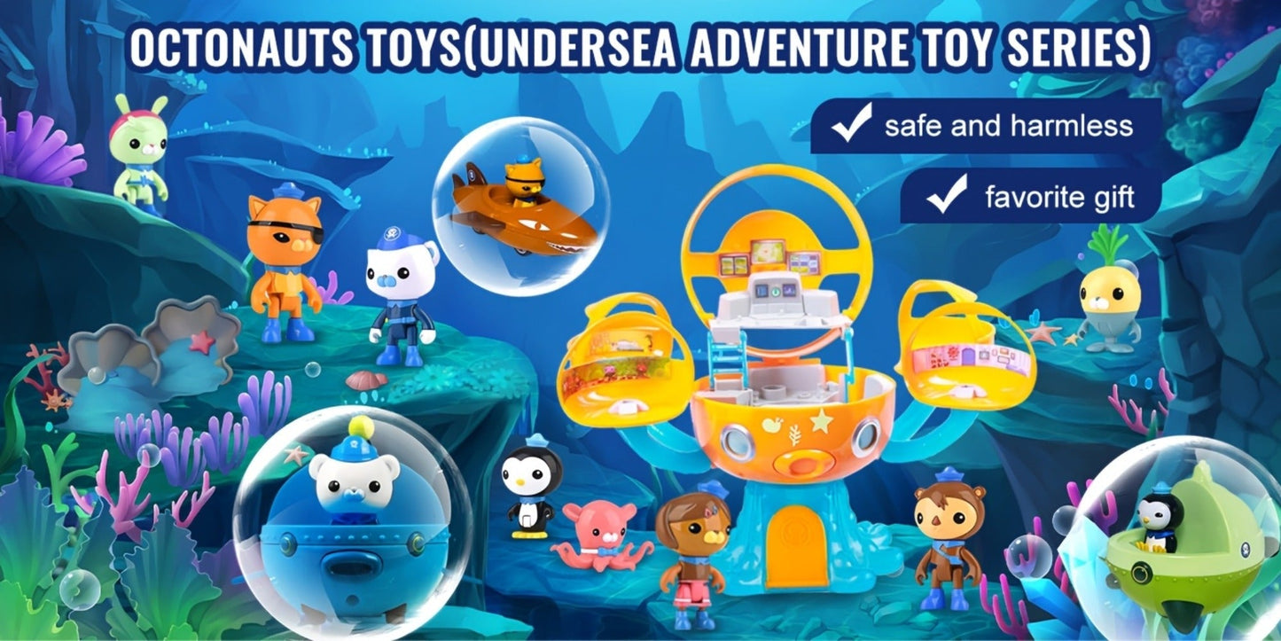 Octonauts Octopod Castle Adventure Playset, 8 Action Figures Glow Stickers Light Sound Effects