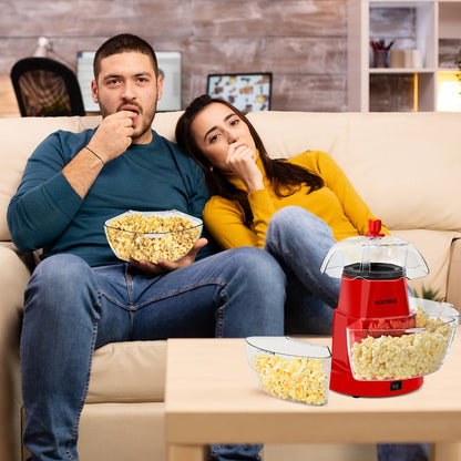 Hot Air Popcorn Maker with 4 Bowls, Oil-Free Electric Popcorn Machine 95% Pop Rate Ready in 3 Min