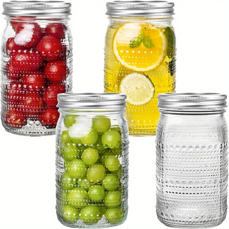 Mason Jars 32 oz Wide Mouth with Lids 4 Pack, Glass Canning Jars for Food Storage, Meal Prep, Pickling
