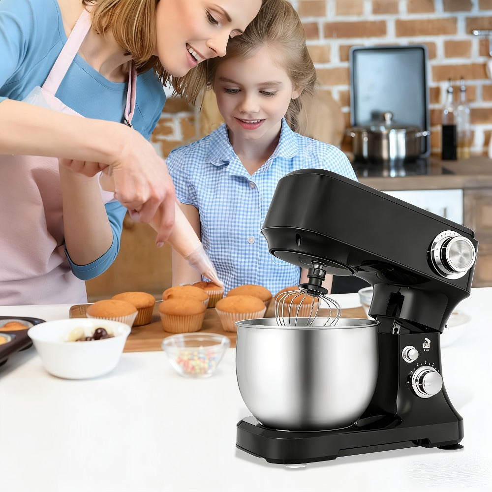 Electric Food Mixer 4.8 Qt 12-Speed Portable Stand Mixer for Daily Baking with Egg Whisk Dough Hook Flat Beater Kitchen Tilt-Head Mixer