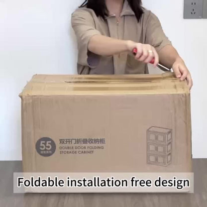 Stackable Plastic Storage Box with Flip Lid, Large Multifunctional Rectangular Organizer for Home & Office