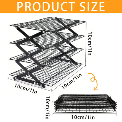 Foldable Cooling Rack Set, Stackable Oven Cookie Cake Drying Rack with Free Baking Tools (Silicone Spatula