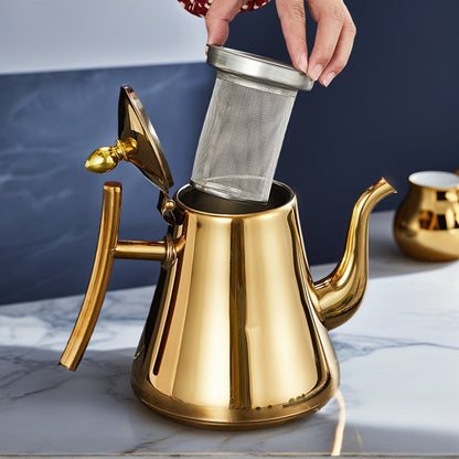 Stainless Steel Tea Kettle with Filter, Tea Pot Coffee Pot Cold Water Pitcher for Home Hotel Restaurant