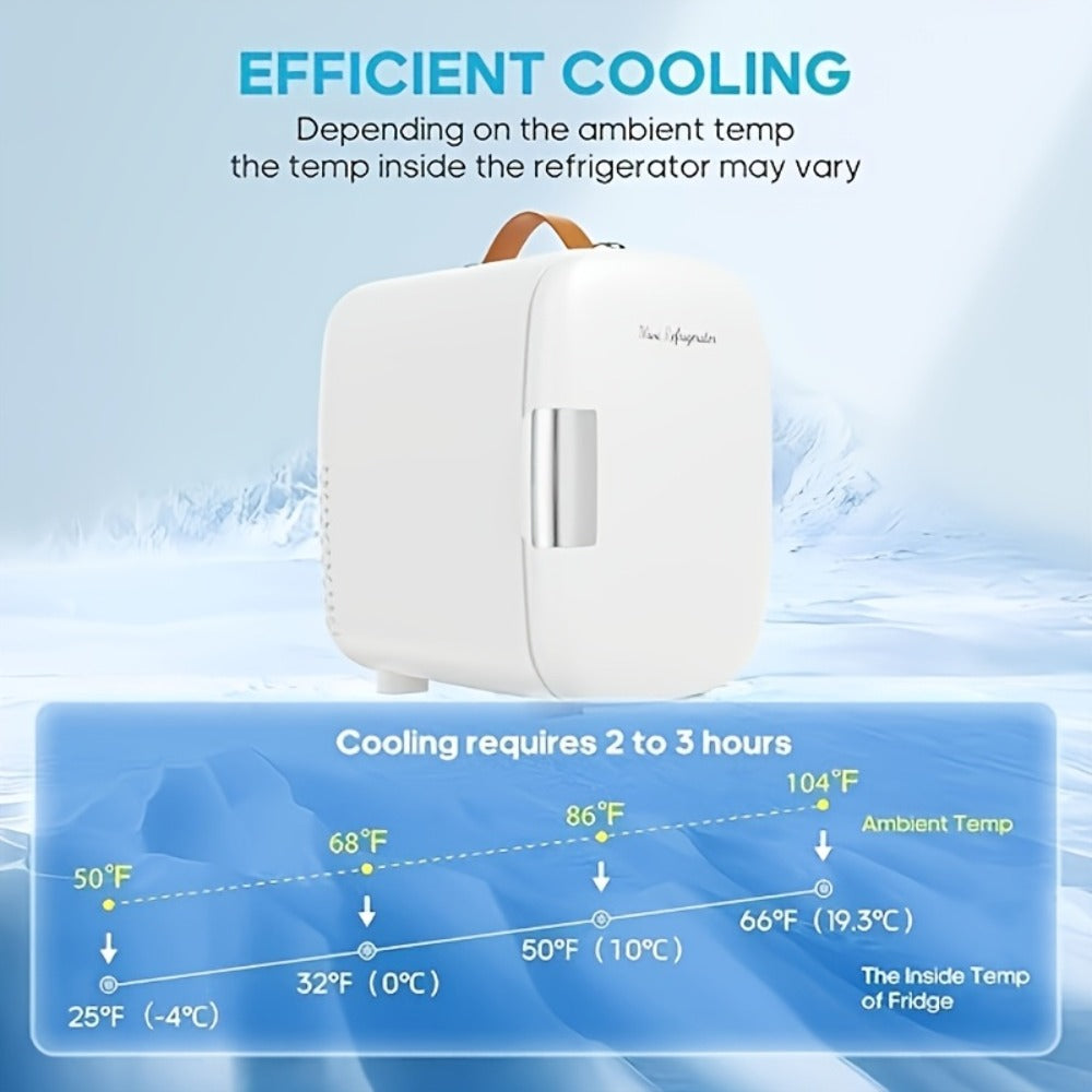 Mini Car Refrigerator, 4 Liter Compact Cooler & Warmer with 120V AC & 12V DC, Portable Mini Fridge for Car