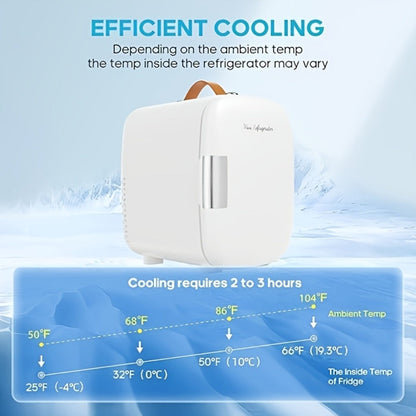 Mini Car Refrigerator, 4 Liter Compact Cooler & Warmer with 120V AC & 12V DC, Portable Mini Fridge for Car