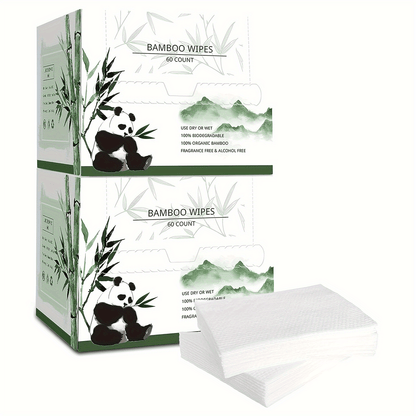 Disposable Facial Towels Bamboo Viscose Fiber Extra Thick Soft Cleansing Makeup Removal Face Towels for Sensitive Skin Travel 10x12 Inches