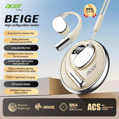 Acer TWS In-Ear Earbuds Noise Canceling Touch Control Sports Wireless Headphones Long for Bedside Audio, Alarms and Room Entertainment