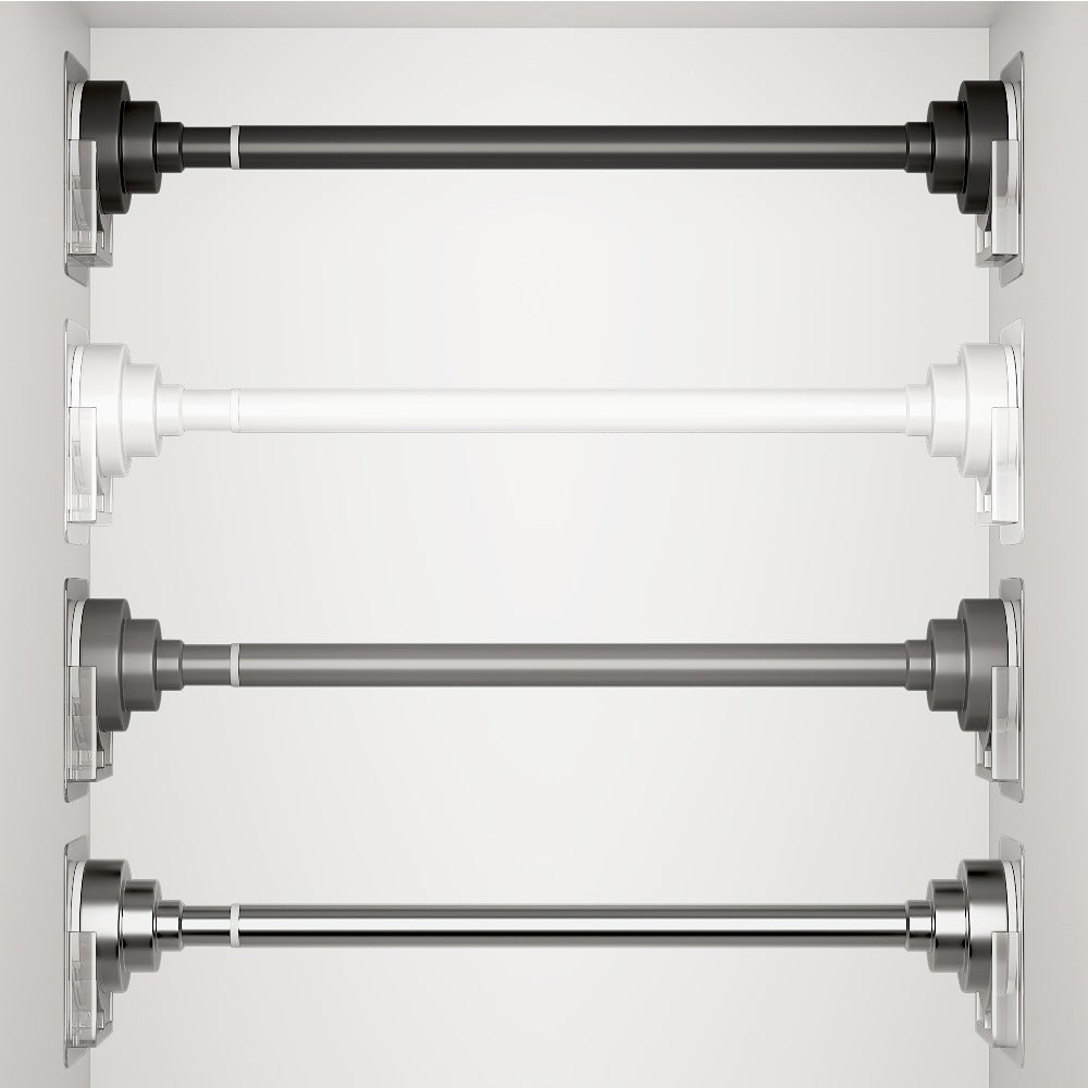 Tension Rod Stainless Steel No Drill – Adjustable Curtain Rod for Wardrobe Bathroom Bedroom, Clothes Drying Rod, Multiple Sizes & Colors