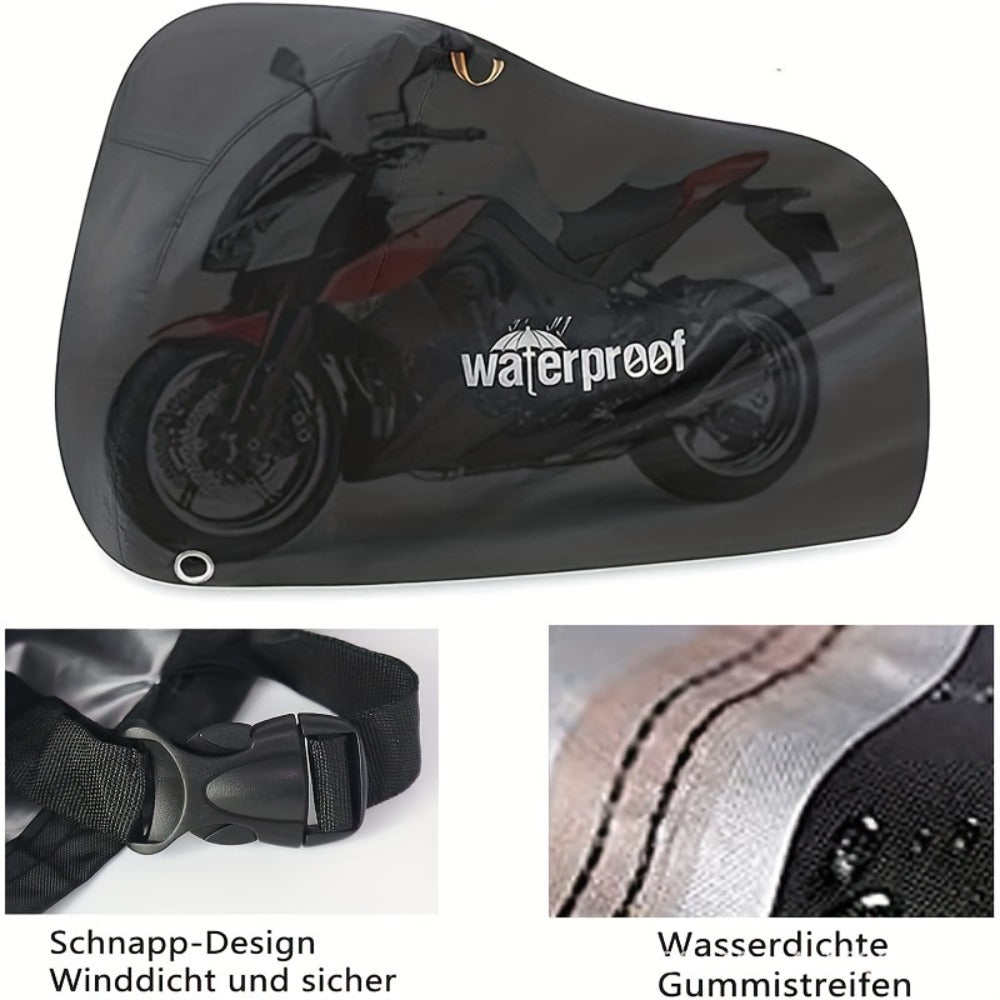 Motorcycle Cover Heavy Duty 210D – Waterproof, UV & Tear Resistant Motorbike Cover with Lock Holes | All-Weather Outdoor Protection