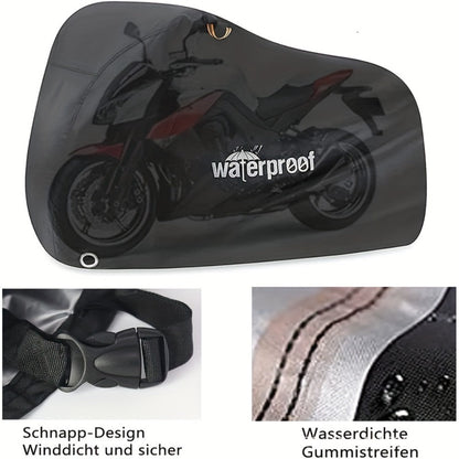 Motorcycle Cover Heavy Duty 210D – Waterproof, UV & Tear Resistant Motorbike Cover with Lock Holes | All-Weather Outdoor Protection