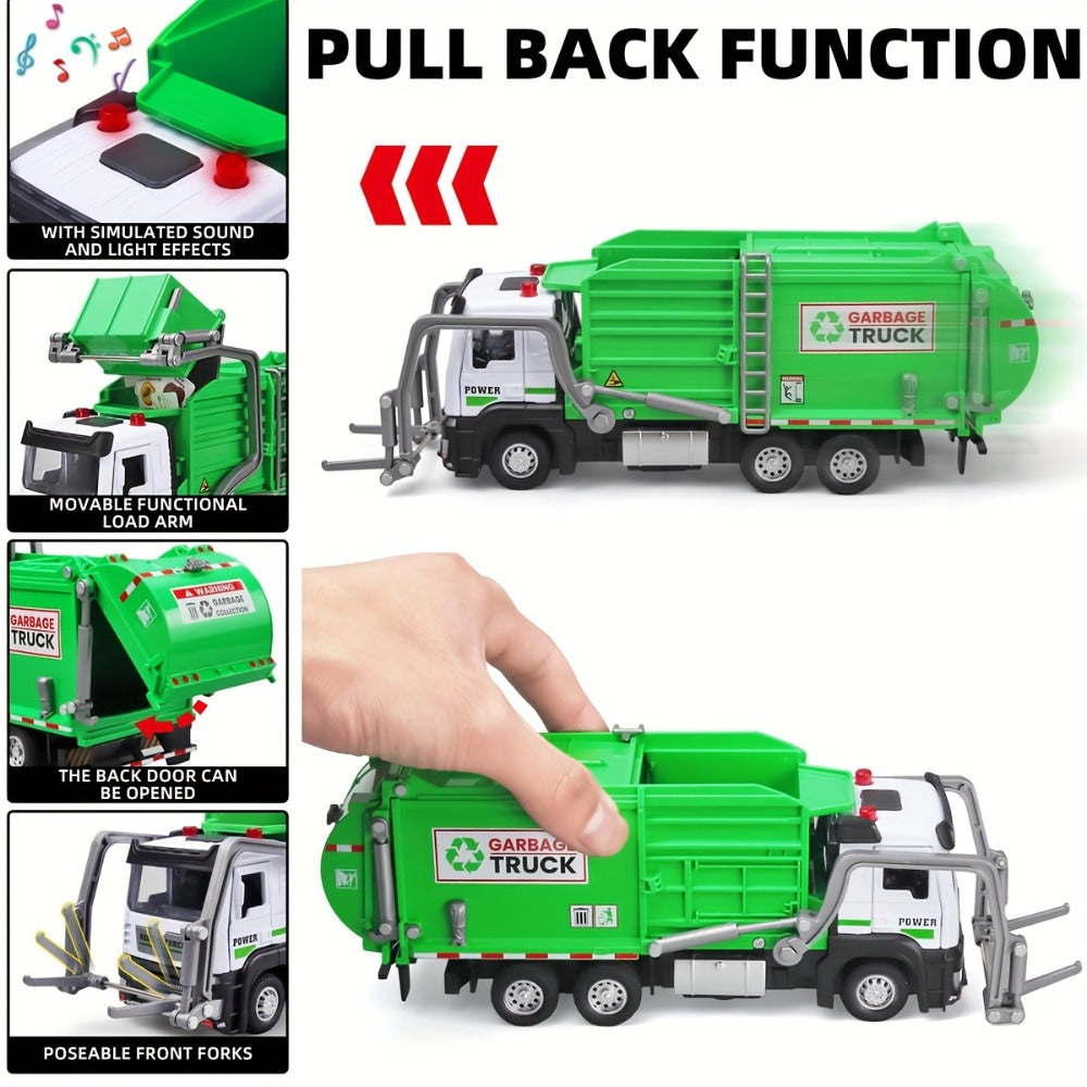 Garbage Truck Toy with 4 Trash Bins Lights & Sound with the Listed Color, Size or Set Options for Everyday Use