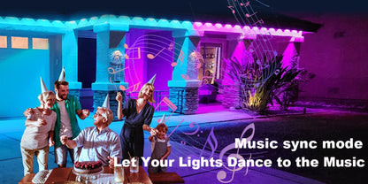 Permanent Outdoor Lights RGB LED Eave Lights with App & Remote Control, Music Sync, Timer, Triangular Lens Effect