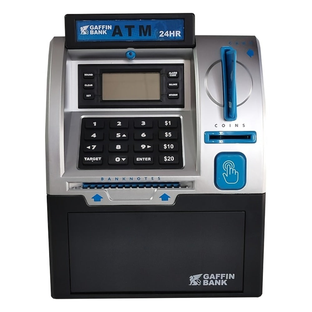 Electronic Money Bank for Kids with Debit Card & Cash Scanning, Digital ATM Piggy Bank with Coin & Bill Slot