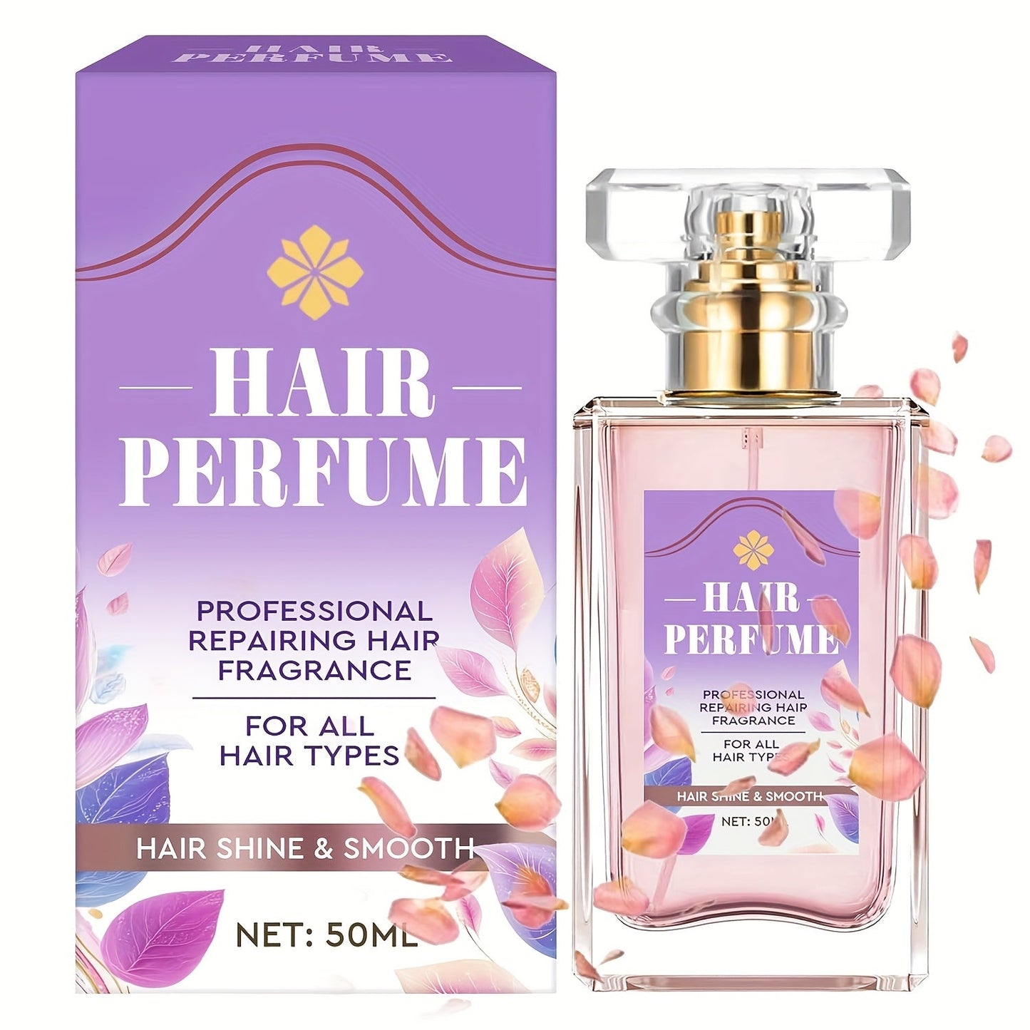 Alcohol-Free Hair Perfume Spray for Women with Squalane & Pheromone Floral Scent, Nourishing Hair Shine Oil Mist