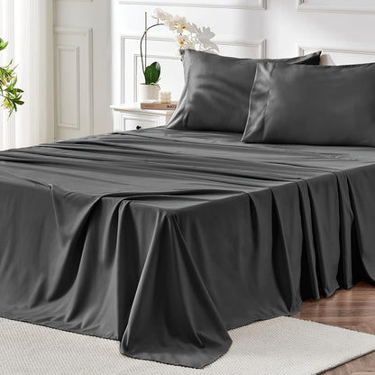 Bed Sheet Set Microfiber with Size-Dependent 3- or 4-Piece Contents, Four Bed Sizes and Eleven Colors