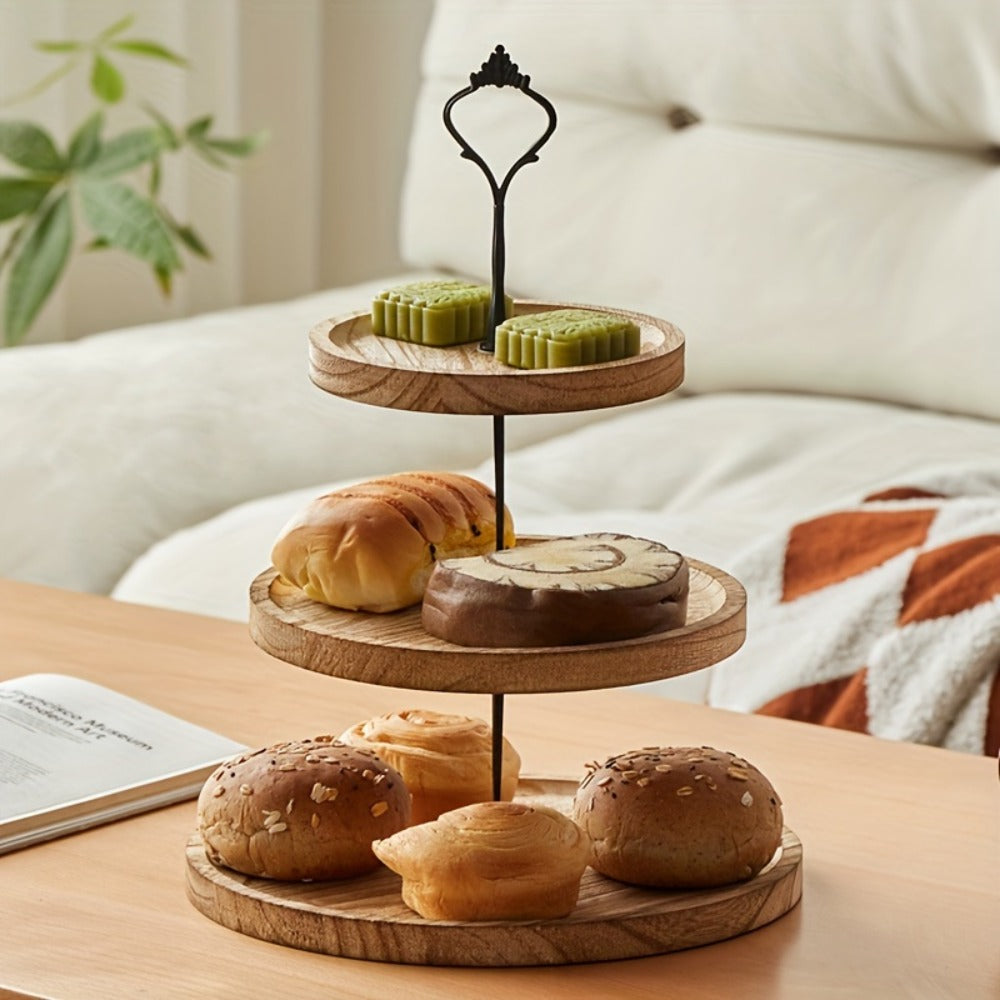 Wood Cupcake Stand 3 Tier Rustic Dessert Tower Holder for Birthday Party Wedding Baby Shower Farmhouse Woodland Decor Cupcake Display Rack