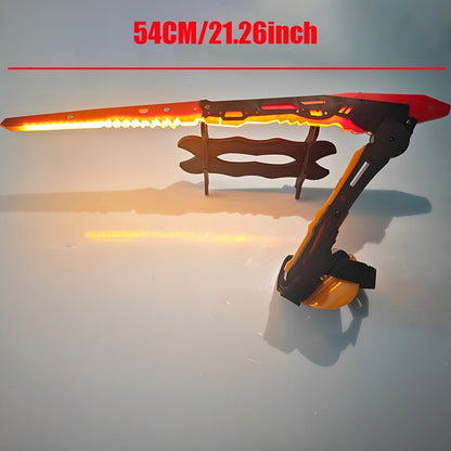 LED Mantis Knife Cyberpunk Light Up Acrylic Prop, Luminous Blade for Halloween Costume Cosplay Sci-Fi Role Play Party