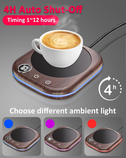 Smart Electric Coffee Mug Warmer 40W, Desktop Coffee Cup Thermos with Temperature Display, 3 Heat Settings