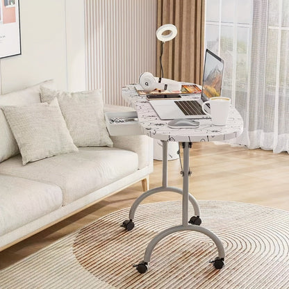 Foldable Nail Table with LED Lamp Drawer Lockable Wheels Wrist Cushion & Carrying Bag, Portable Manicure