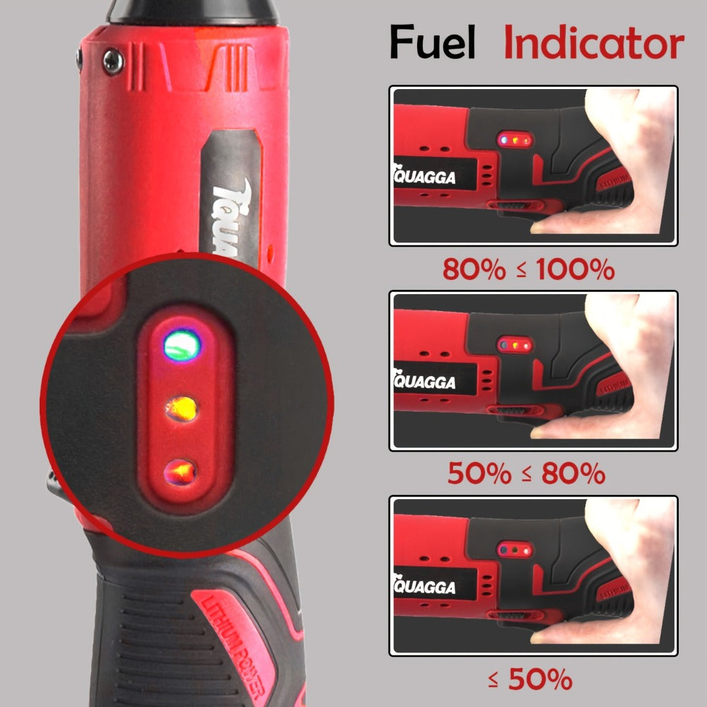 Cordless Electric Wrench QUAGGA 12V - 45Nm High Torque 3/8" Rechargeable Ratchet Wrench with Battery & Charger for Automotive