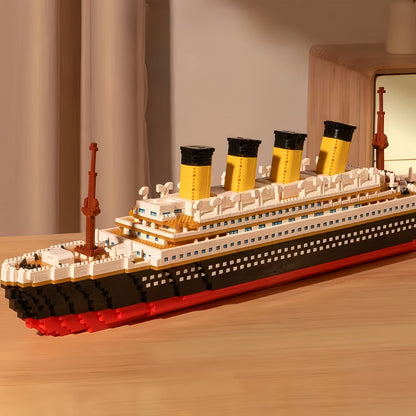 Cruise Ship Building Blocks Model Set 3000+ Pieces – Large Scale Ocean Liner Brick Construction Kit Compatible with LEGO for Adults Teens