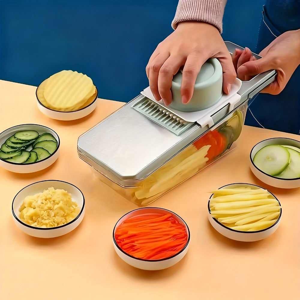 Mandoline Slicer 6-in-1 Vegetable Slicer Set with Interchangeable Blades – Stainless Steel for Home Cooking, Dining and Outdoor Meals