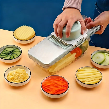 Mandoline Slicer 6-in-1 Vegetable Slicer Set with Interchangeable Blades – Stainless Steel for Home Cooking, Dining and Outdoor Meals