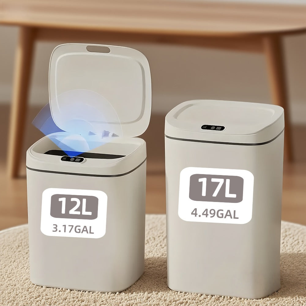 Touchless Trash Can Sensor Lid Hands-Free, Infrared Motion Detection, Battery Powered Cordless