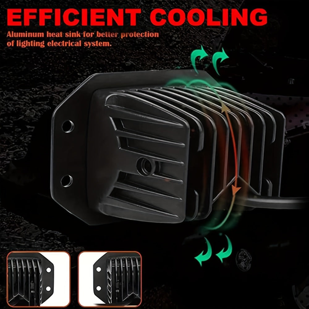 LED Pods 5 Inch 40W Flush Mount Off Road Work Lights – 2 Pack 12V 24V Spot Flood Combo Driving Lights for Truck SUV ATV Jeep 4x4 Pickup