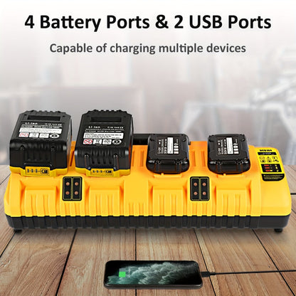 4-Port Dewalt Battery Charger DCB104 12V 20V Max 2 USB Ports for Entryways, Bedrooms and Living Spaces