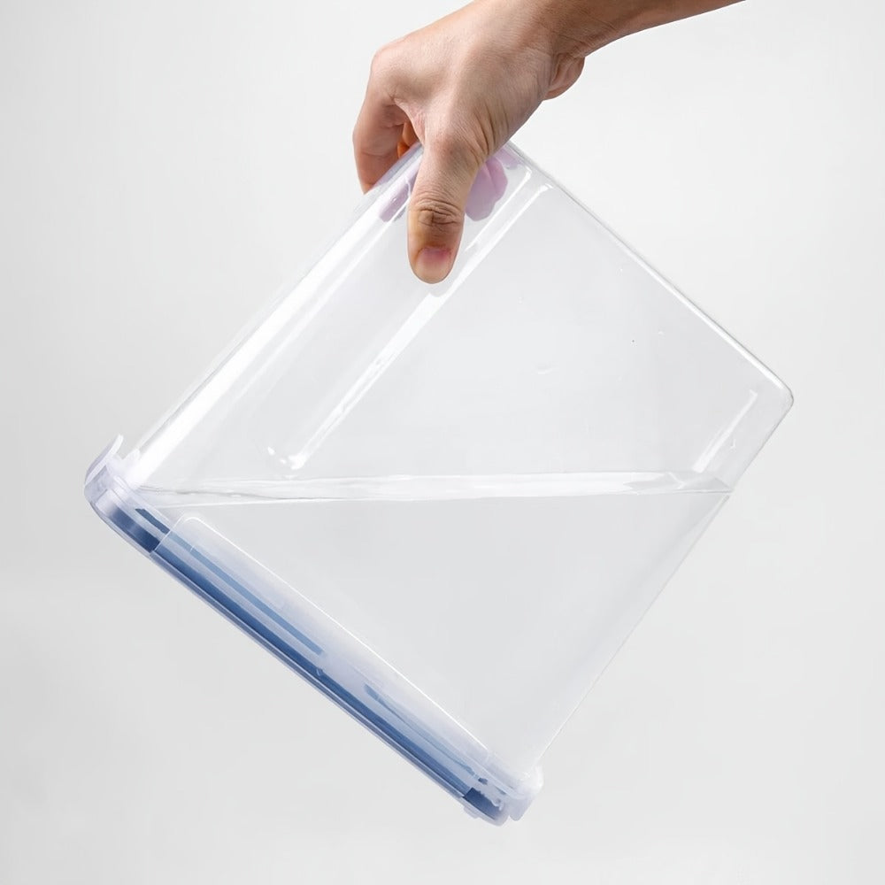 Food Storage Container Four-Pack with 4L Clear Pantry Canisters, Pour-Spout Lids, Labels and Marker
